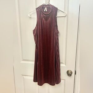 Mudd sleeveless wine colored velvet like dress - size medium